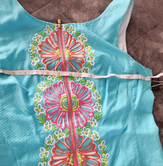 Lilly Pulitzer Women Kolby Cotton Short Sleeve Dress Floral Blue Size 10 - Picture 11 of 14
